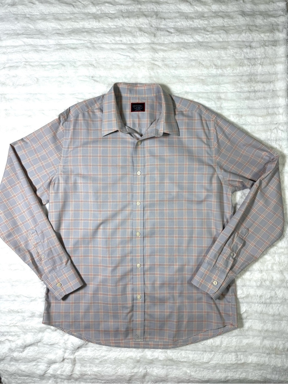 UNTUCKit Ridgeview Men's Plaid Button Down Shirt Slim Fit Blue Red LS XL